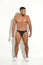 ERGONOMIC SEXY LOW RISE 3D POUCH TANGA SWIMWEAR FOR MEN IN BLACK LYCRA – BODY-ENHANCING DESIGN FOR MUSCULAR HIPS BY BLOKES