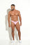 ERGONOMIC SEXY LOW RISE 3D POUCH TANGA SWIMWEAR FOR MEN IN LIGHT PINK LYCRA – BODY-ENHANCING DESIGN FOR MUSCULAR HIPS BY BLOKES