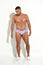 CLASSIC SQUARE MEN’S SWIMWEAR LAVANDER LILAC LYCRA – SEXY LOW-RISE DESIGNER SWIM BRIEFS BY BLOKES